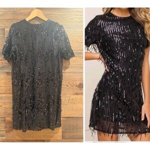 Zara Black Sequin Mini Dress